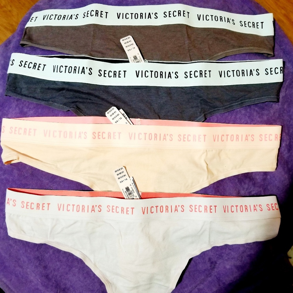 4 XL Victoria's Secret Logo Thong Panties